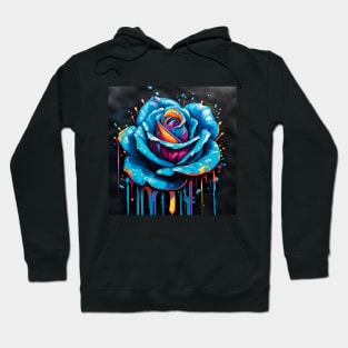 Splash Blue Rose Hoodie